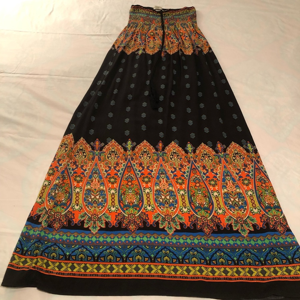 Boho Strapless Maxi Dress